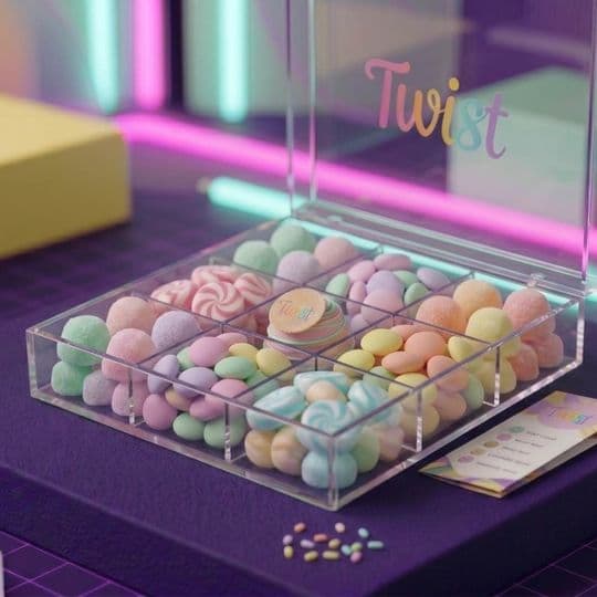 Twist Pastel Retro Candy Box (9 Bölmeli)
